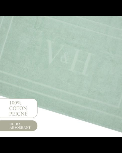 Tapis de bain coton - design 19 Menthe - 60x100 cm