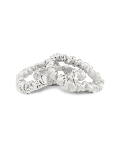 Set de 3 petits chouchous en soie - Iséa Blanc - D 6 cm