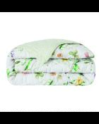 Beddensprei van katoensatijn - Spring splendor White - 220x250 cm