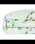Beddensprei van katoensatijn - Spring splendor White - 220x250 cm