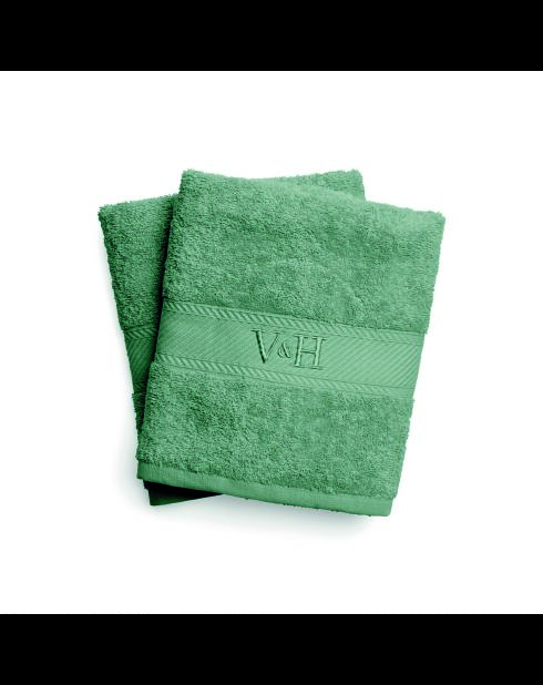 Asciugamano in cotone pettinato - Cloud verde bottiglia - 2x (50x100 cm)