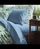 Drap-housse satin de coton - Frêne à fleurs Bleu