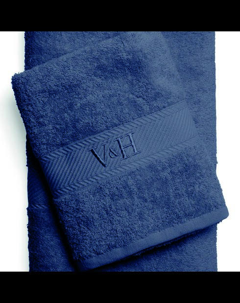 Handtuch aus gekämmter Baumwolle + Badetuch - Nuage Bleu gris - 50x100 cm + 70x140 cm