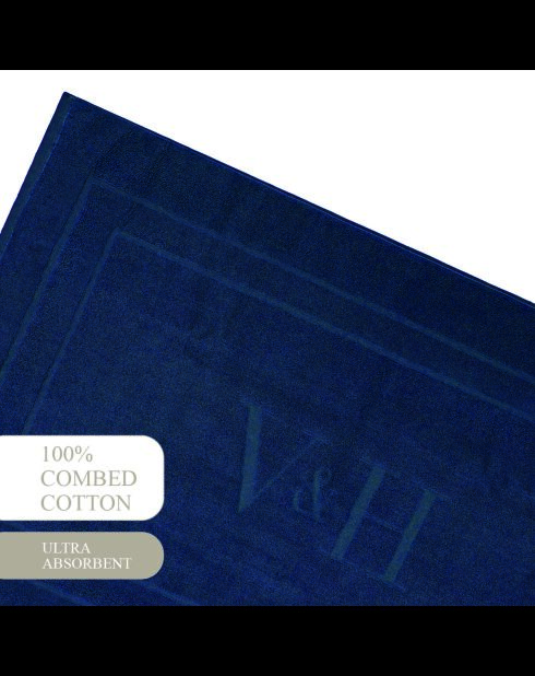 Baumwoll-Badematte - Design 19 Dunkelblau - 60x100 cm