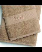 Asciugamano in cotone pettinato + telo da bagno - Nuage Taupe - 50x100 cm + 70x140 cm