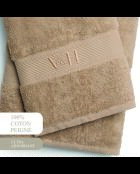 Asciugamano in cotone pettinato + telo da bagno - Nuage Taupe - 50x100 cm + 70x140 cm