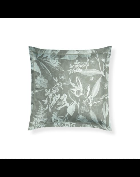 Taie d'oreiller satin de coton - Toile de jouy Taupe