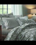 Taie d'oreiller satin de coton - Toile de jouy Taupe
