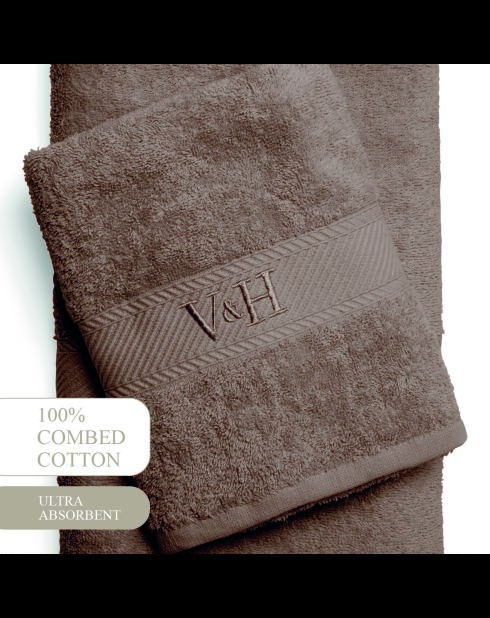 Asciugamano in cotone pettinato + telo da bagno - Brown Cloud - 50x100 cm + 70x140 cm