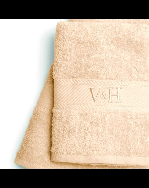 Serviette + drap de bain coton peigné - Nuage Ivoire - 50x100 cm + 70x140 cm