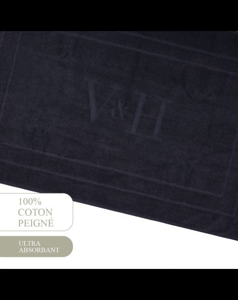 Tapis de bain coton - design 19 Gris foncé - 60x100 cm