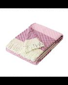 Plaid aus weicher Baumwolle - Chevron Pink/Mauve - 130x170 cm