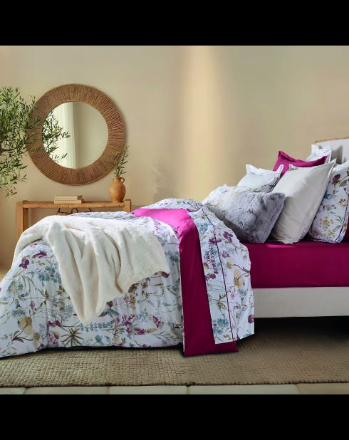 Taie d'oreiller satin de coton - Aile mélodique Blanc - 2x(63x63 cm)