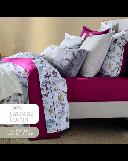Taie d'oreiller satin de coton - Aile mélodique Blanc - 2x(63x63 cm)