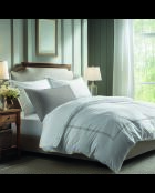 Taie d'oreiller satin de coton - Douceur royale Gris/Blanc