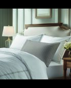 Taie d'oreiller satin de coton - Douceur royale Gris/Blanc