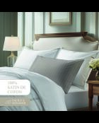 Taie d'oreiller satin de coton - Douceur royale Gris/Blanc