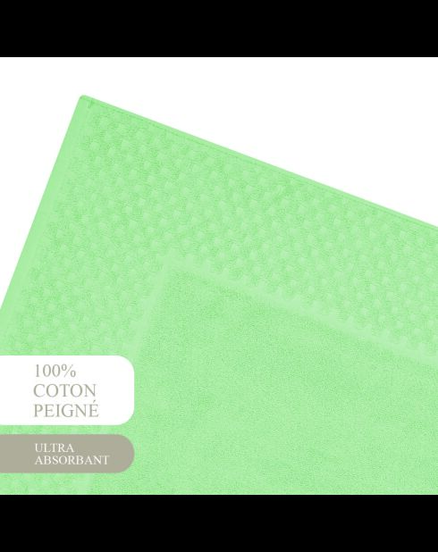 Tapis de bain coton - design 18 Vert prairie - 50x70 cm