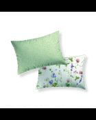 Katoenen satijnen kussensloop - Groene liefdesblaadjes - 2x (50x70 cm)