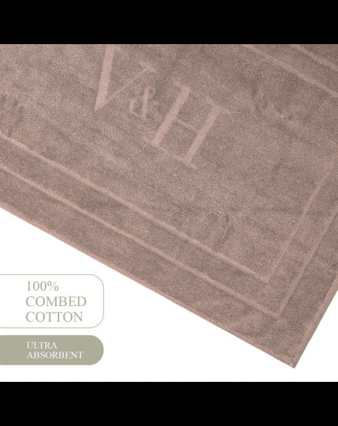 Tapis de bain coton - design 19 Brun - 60x100 cm