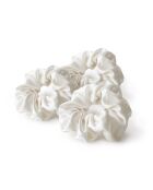 Set de 3 larges chouchous en soie - Ophéa Blanc - D 11 cm