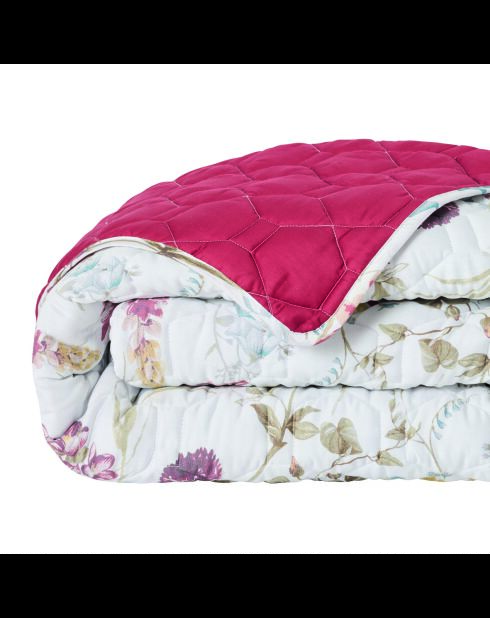 Beddensprei van katoensatijn - Melodic Wing White - 220x250 cm