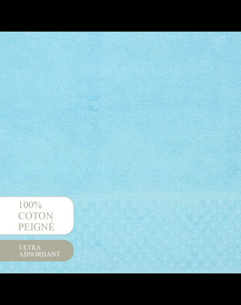 Tapis de bain coton - design 18 Poudre bleu - 50x70 cm