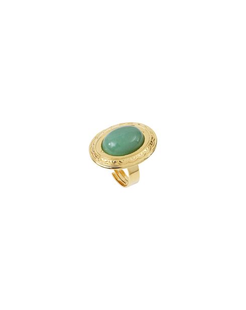 Eden Ovaler Ring aus Gold/grünem Feingold