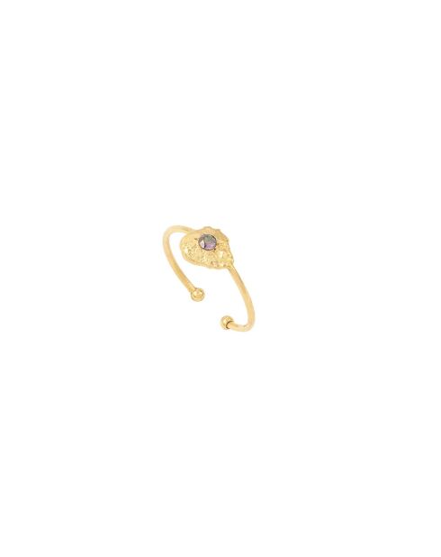 Anillo de oro fino once/morado