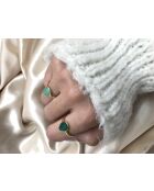 Victoria goud/groene fijne gouden ring
