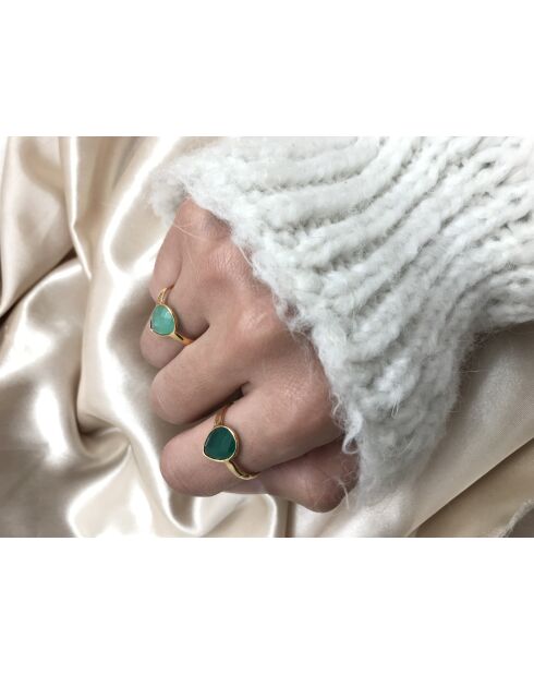 Victoria goud/groene fijne gouden ring
