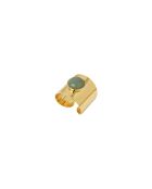 Minimaler Gold/Grün-Feingoldring