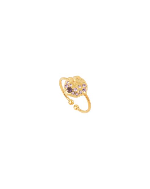 Anillo de oro fino de siete años/morado