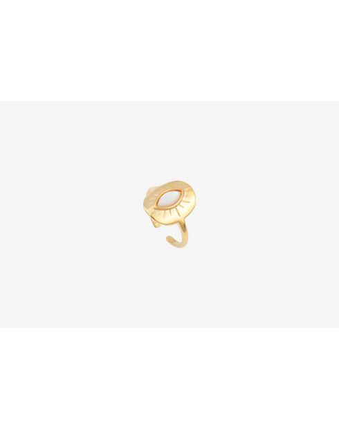 Bague Iris à l'or fin doré/blanc