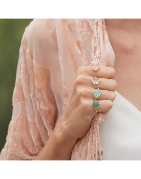 Serti groot model ring in fijn goud/rosegoud