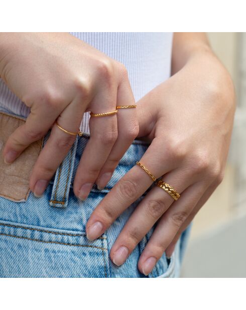 Anillo Eva de oro y plata