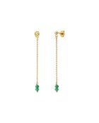 Boucles d'oreilles Vénus à l'or fin doré/vert