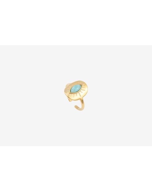 Anillo Iris en oro fino y azul