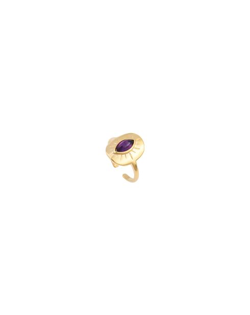 Anillo Iris en oro fino y morado