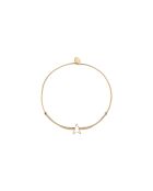 Hohles Sternkordelarmband in Feingold, Gold/Beige