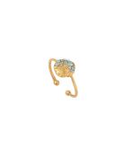 Anillo de oro fino de siete años/azul