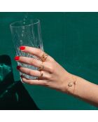 Anillo de oro fino de siete años/azul