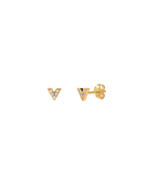 Paar Vic-Silberohrringe im Set mit goldenen/weißen Zirkonoxiden