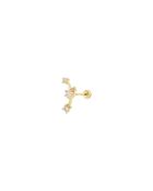 Piercing Persee de acero inoxidable engastado con óxidos de circonio dorado/blanco