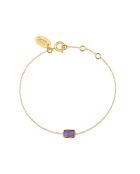 Aurore Armband aus Feingold und besetzt mit einem feinen golden/lila Stein