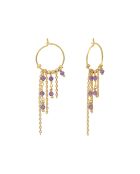 Paire de créoles Roxane à l'or fin doré/violet