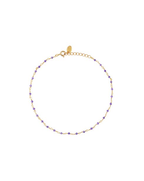 Chaîne de cheville Roxane à l’or fin doré/violet