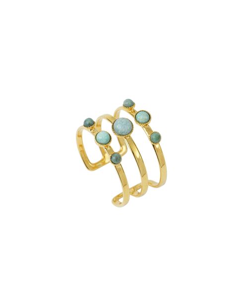 Anillo tribal de oro fino azul/oro