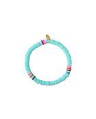 Heichi Armband aus goldenen/blauen Vinylperlen