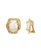 Par de pendientes Swann en oro fino/oro blanco